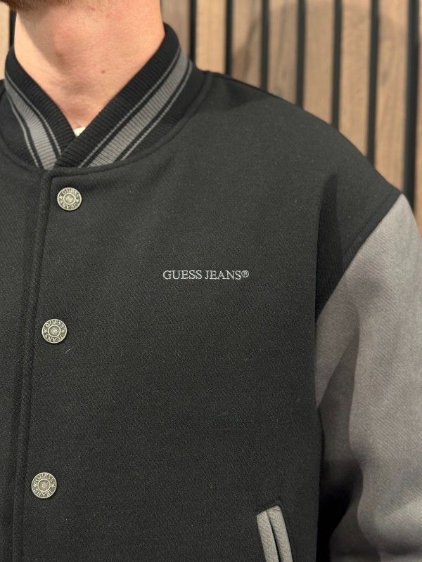 Guess Jeans - GJ Bomber Jacket With Logo Embro - Zwart