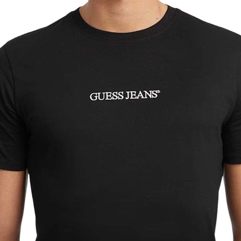 Guess Jeans - Gj Ss Cn Slim Logo Embro Tee - Zwart