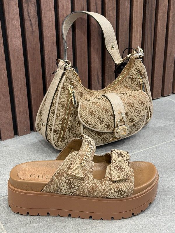 Guess - Jessa Shoulder Bag - Beige