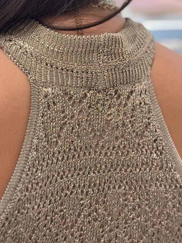 Guess - Sl Keyhole Cynthia Dress - Goud