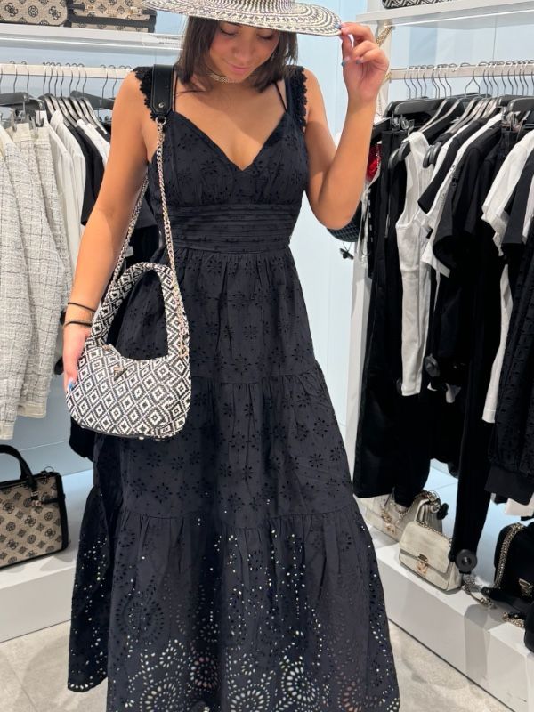 Guess Sl Palma Long Dress Zwart W4GK46WG571