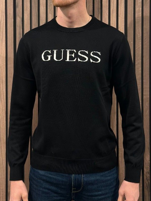 Guess - Kane Cn Shaded Logo Swtr - Zwart