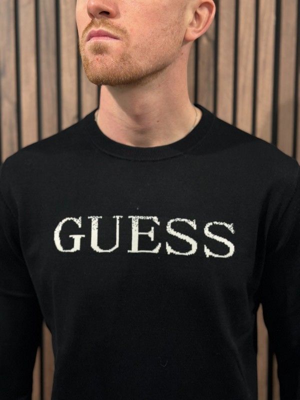 Guess - Kane Cn Shaded Logo Swtr - Zwart