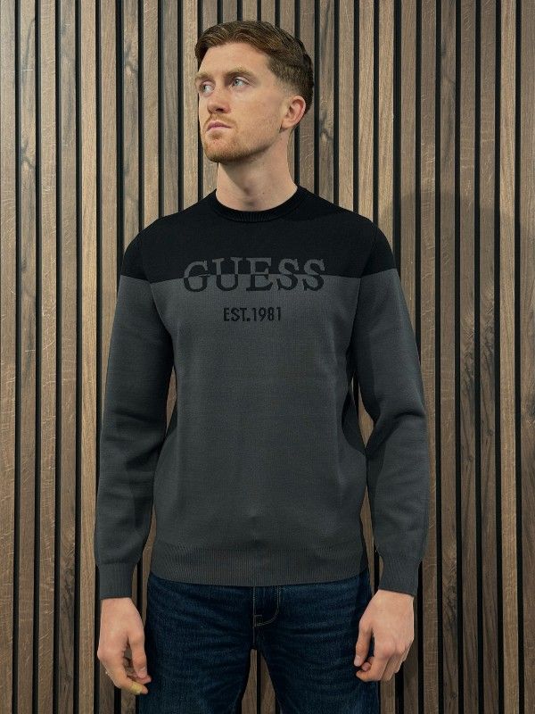 Guess - Kantu Cn Blocking Logo Swtr - Grijs