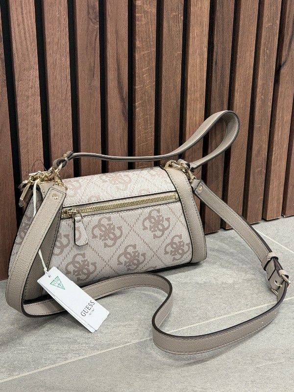 Guess - Karnilla Logo Flap Shldr Bag - Beige