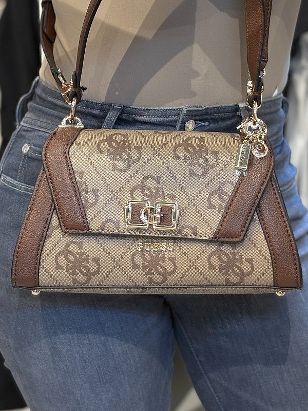 Guess - Karnilla Logo Flap Shldr Bag - Bruin