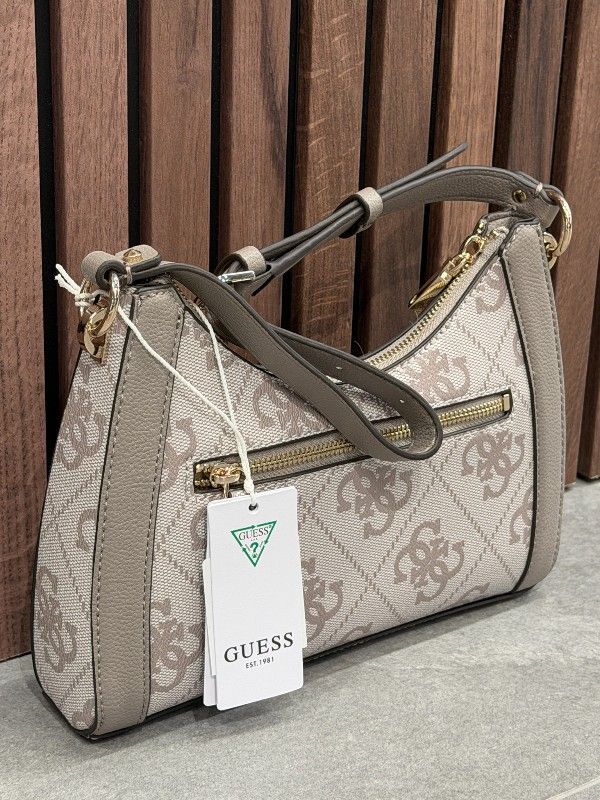 Guess - Karnilla Logo Shoulder Bag - Beige
