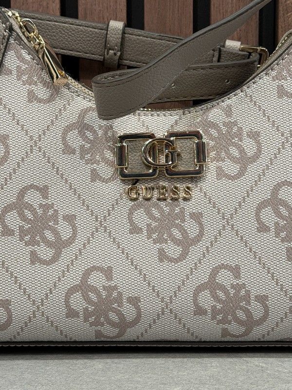 Guess - Karnilla Logo Shoulder Bag - Beige