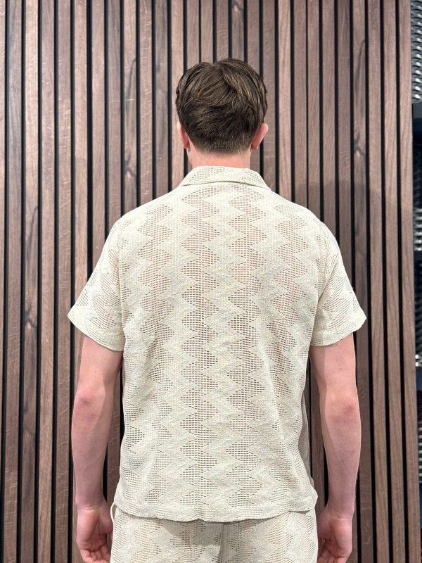Guess - Lattice Knit Shirt - Beige