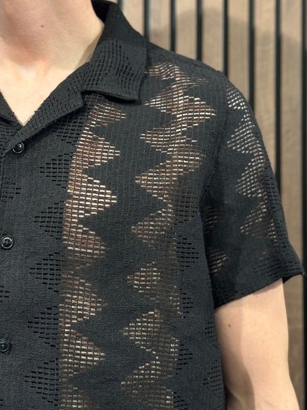 Guess - Lattice Knit Shirt - Zwart