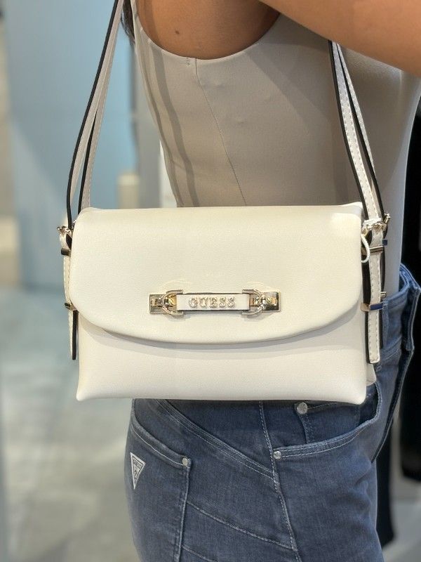 Guess - Lefia Flap Shoulder Bag - Wit