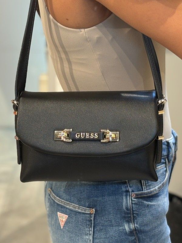 Guess - Lefia Flap Shoulder Bag - Zwart