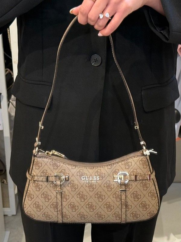 Guess - Leona Logo Shoulder Bag - Bruin
