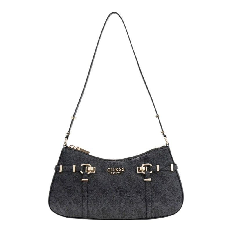 Guess - Leona Logo Shoulder Bag - Zwart