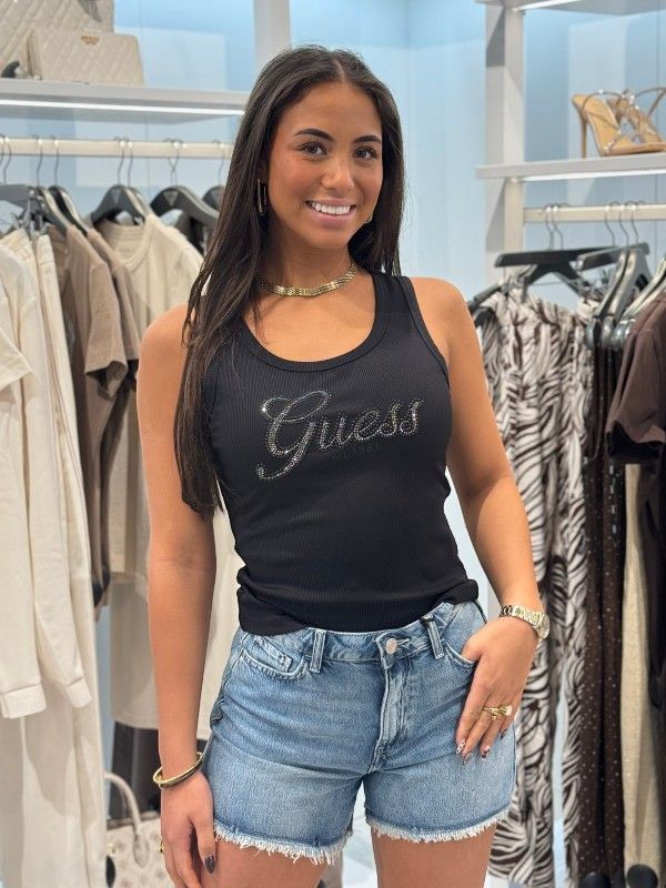Guess - Logo Script Tank Top - Zwart