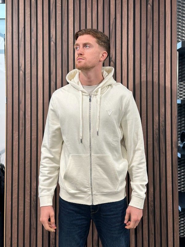 Guess - Ls Basic Zipper Hoodie - Wit
