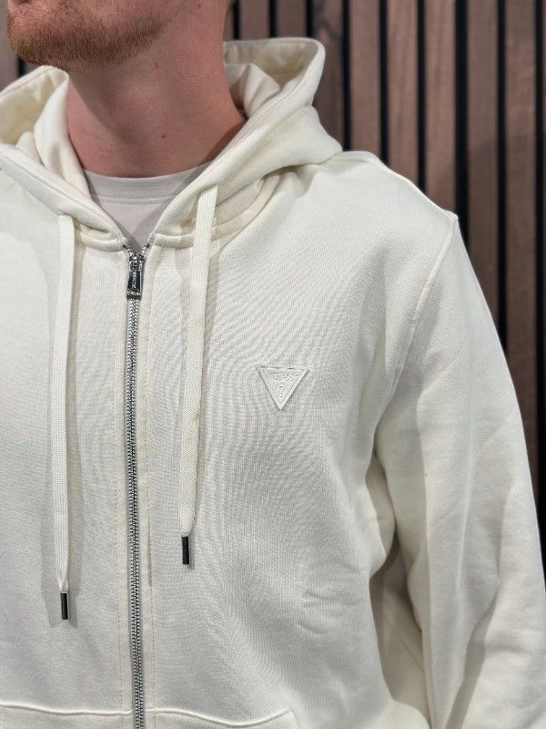Guess - Ls Basic Zipper Hoodie - Wit