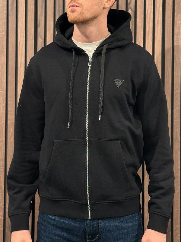 Guess - Ls Basic Zipper Hoodie - Zwart