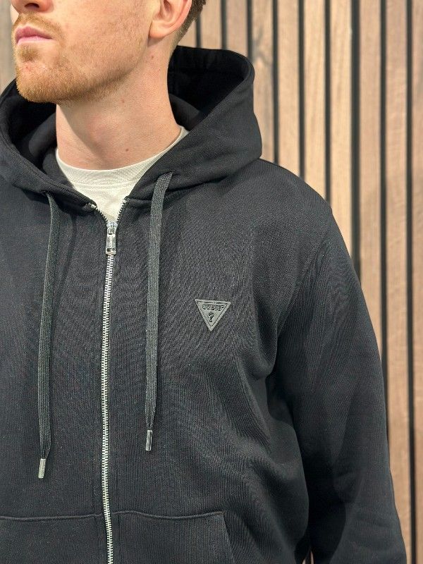 Guess - Ls Basic Zipper Hoodie - Zwart