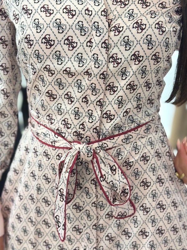 Guess - Ls Blerta Chemisier Dress - Roze