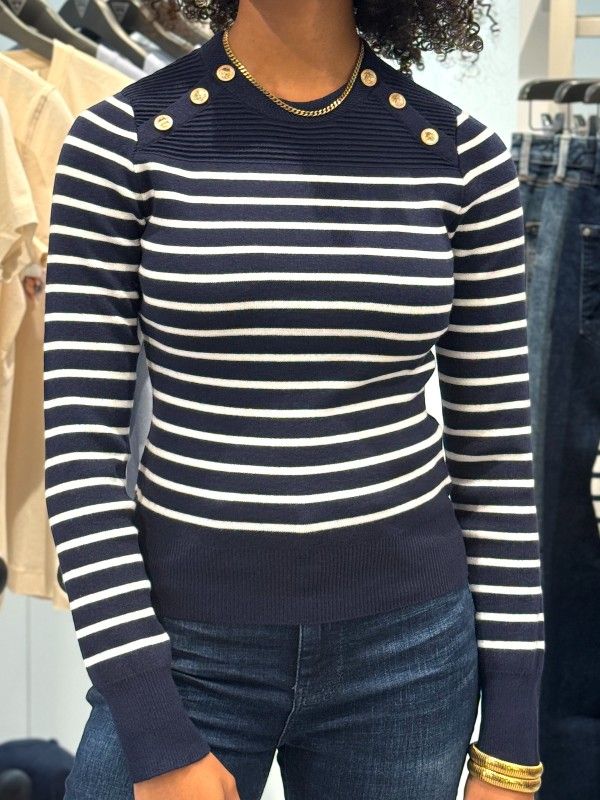 Guess - Ls Cn Helen Swtr - Blauw