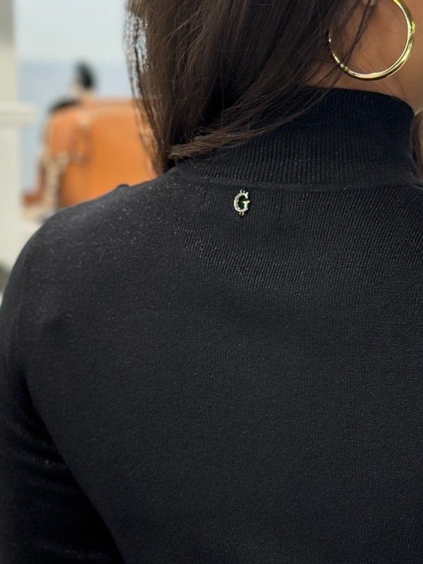 Guess - Ls Mn Lucy Rhinestones Swtr - Zwart