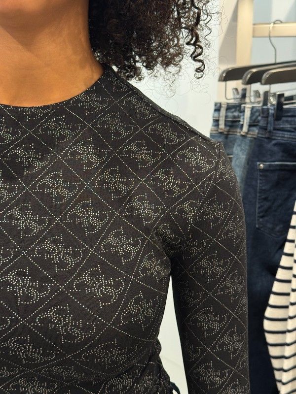 Guess - Ls Teodora Logo Body - Zwart