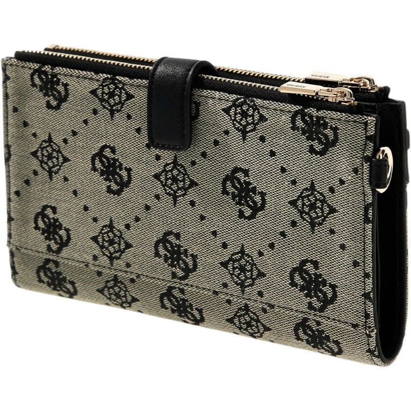 Guess - Melinda Logo Slg Dbl Zip Ornzr - Zwart