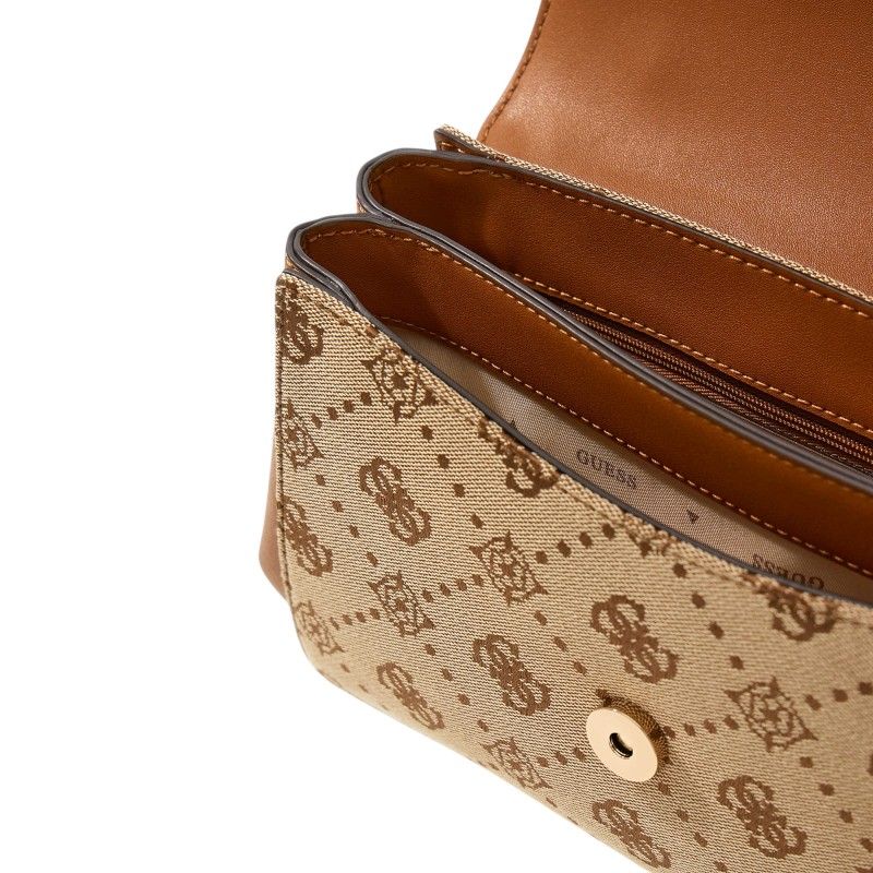 Guess - Melinda Logo Top Handle Flap - Beige