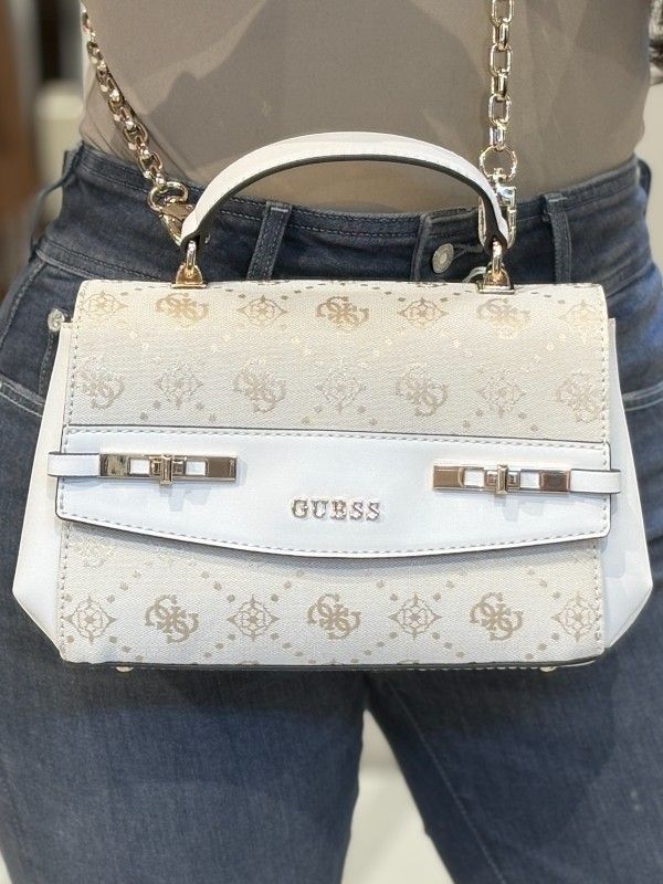 Guess - Melinda Logo Top Handle Flap - Wit