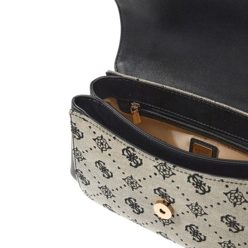 Guess - Melinda Logo Top Handle Flap - Zwart