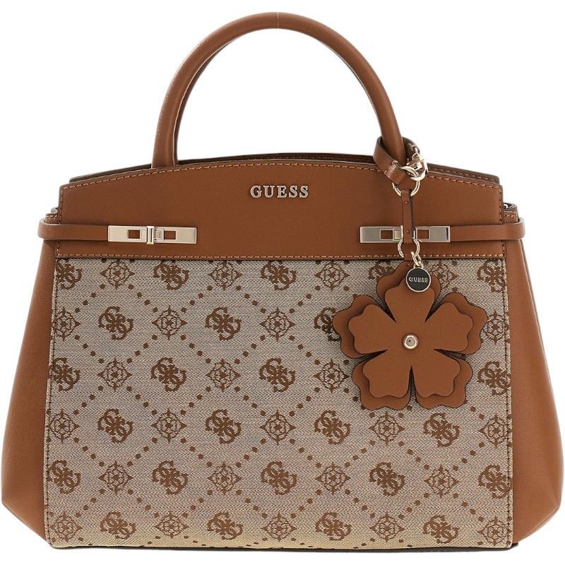 Guess - Melinda Logo Tri Comb Satchel - Beige