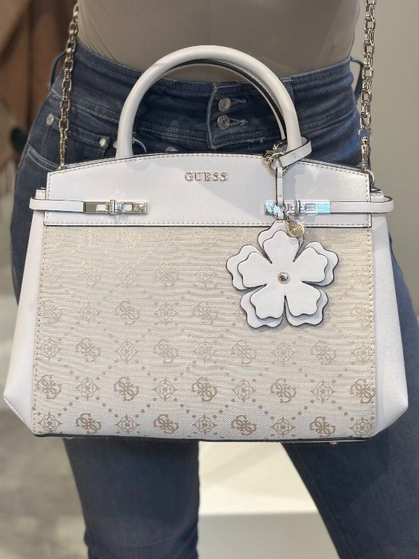 Guess - Melinda Logo Tri Comb Satchel - Wit