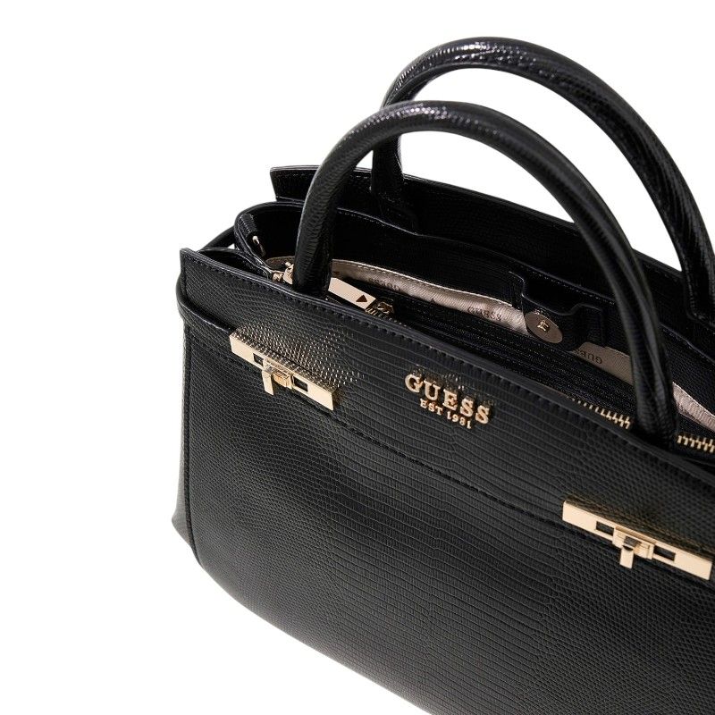 Guess - Melinda Triple Comp Satchel - Zwart