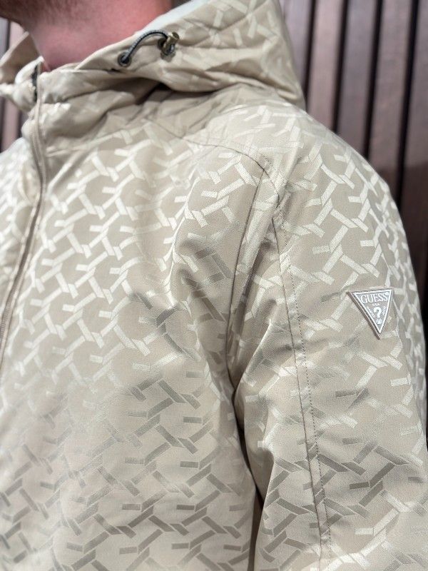 Guess - Monogram Hooded Jacket - Beige