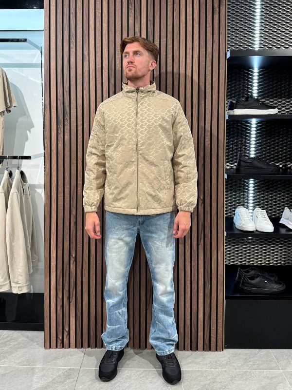 Guess - Monogram Hooded Jacket - Beige