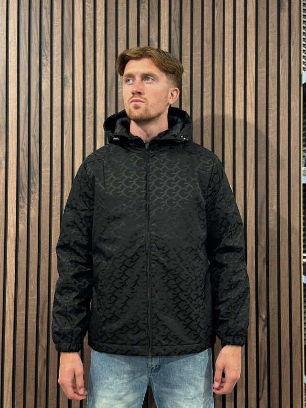 Guess - Monogram Hooded Jacket - Zwart