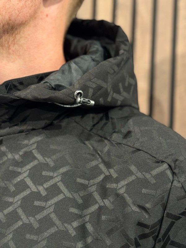 Guess - Monogram Hooded Jacket - Zwart
