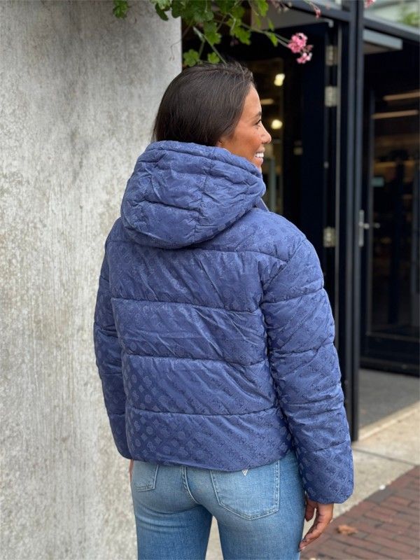 Guess - New Daisy Crop Logo Puffer - Blauw