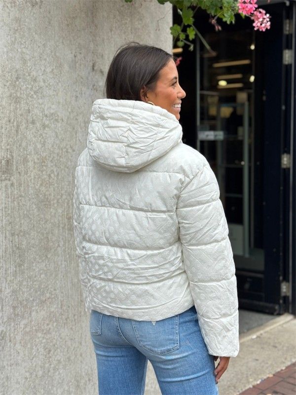 Guess - New Daisy Crop Logo Puffer - Wit