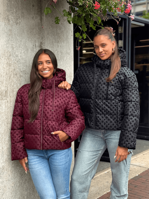 Guess - New Daisy Crop Logo Puffer - Zwart