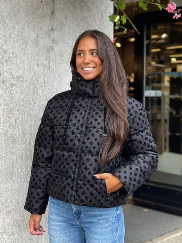 Guess - New Daisy Crop Logo Puffer - Zwart