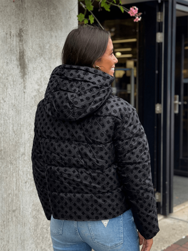 Guess - New Daisy Crop Logo Puffer - Zwart