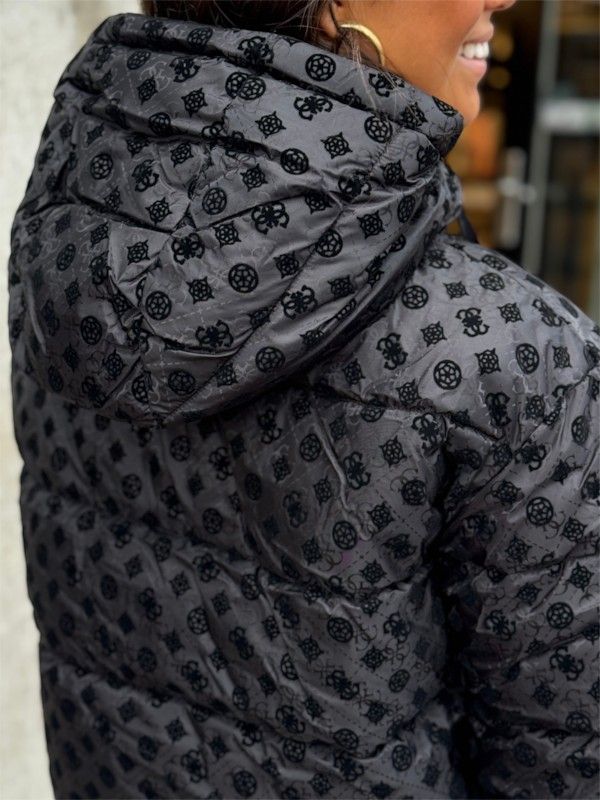 Guess - New Daisy Crop Logo Puffer - Zwart