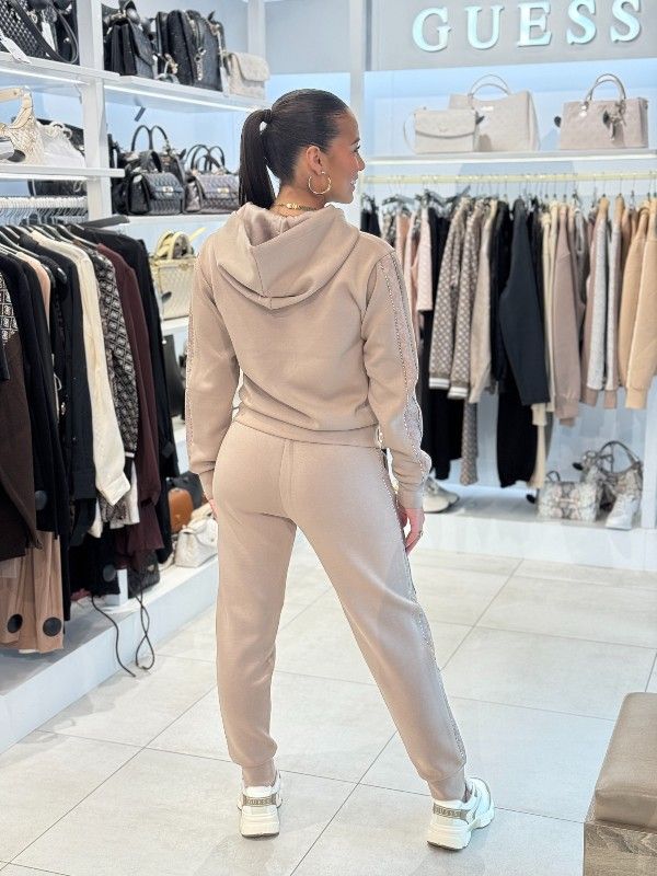 Guess - New Hooded Scuba Sweatshirt - Beige