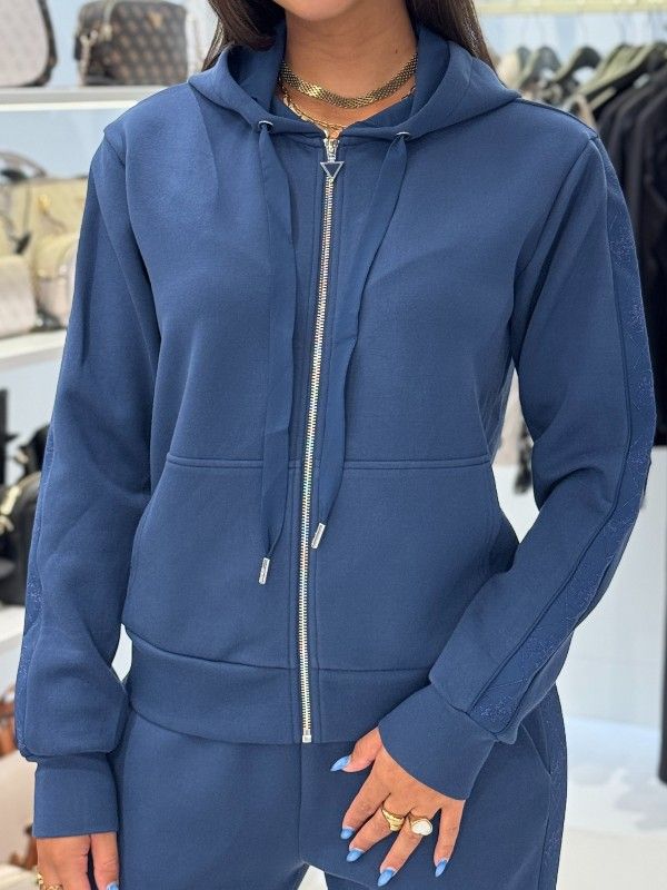 Guess - New Hooded Scuba Sweatshirt - Blauw