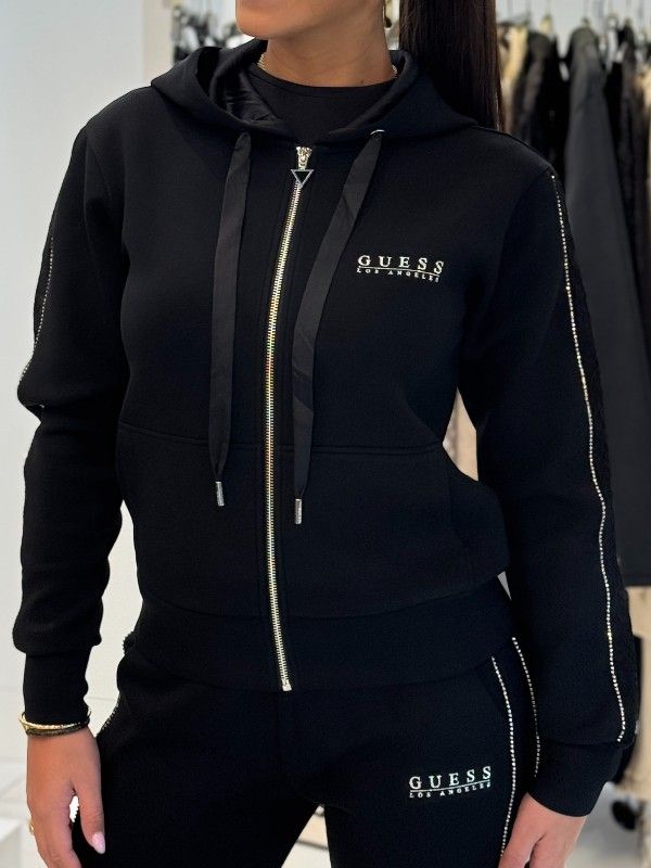 Guess - New Hooded Scuba Sweatshirt - Zwart