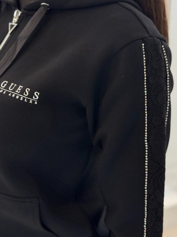 Guess - New Hooded Scuba Sweatshirt - Zwart