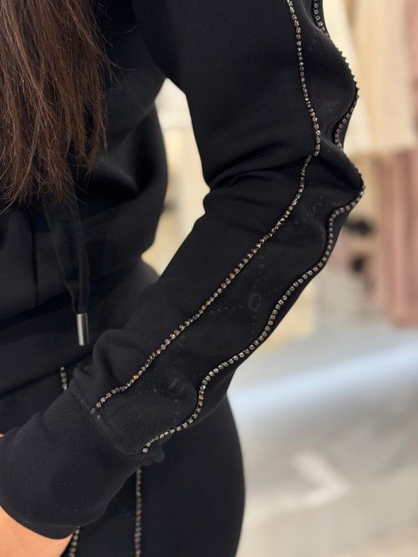 Guess - New Hooded Scuba Sweatshirt - Zwart