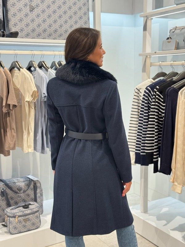Guess - New Patrice Belted Coat - Blauw